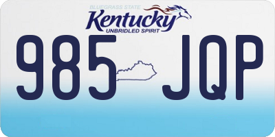 KY license plate 985JQP