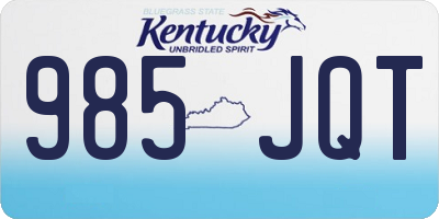 KY license plate 985JQT