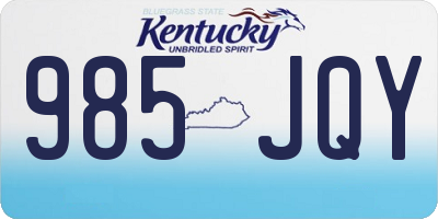 KY license plate 985JQY