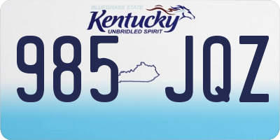 KY license plate 985JQZ