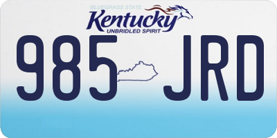KY license plate 985JRD