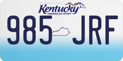 KY license plate 985JRF