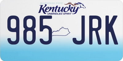 KY license plate 985JRK