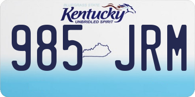 KY license plate 985JRM