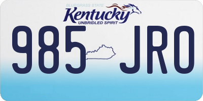 KY license plate 985JRO