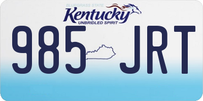 KY license plate 985JRT
