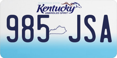 KY license plate 985JSA