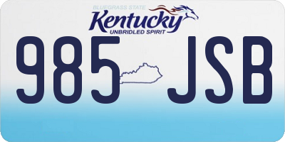 KY license plate 985JSB