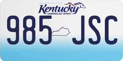 KY license plate 985JSC