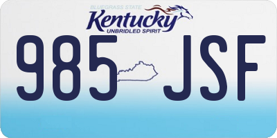 KY license plate 985JSF