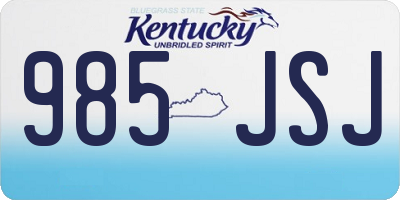 KY license plate 985JSJ