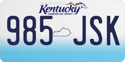 KY license plate 985JSK