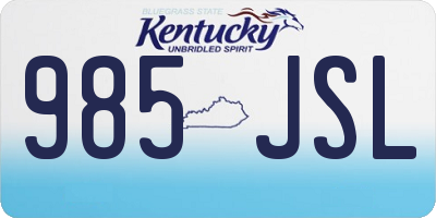 KY license plate 985JSL