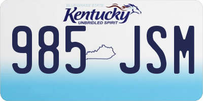 KY license plate 985JSM