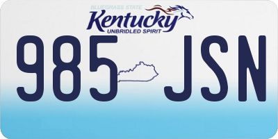 KY license plate 985JSN