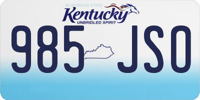KY license plate 985JSO
