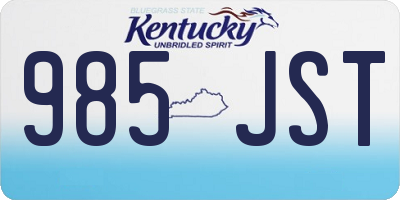KY license plate 985JST