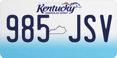 KY license plate 985JSV