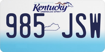 KY license plate 985JSW