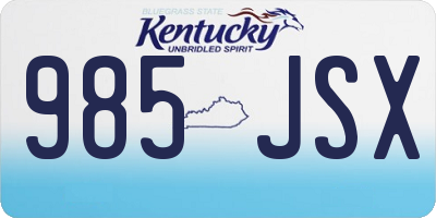 KY license plate 985JSX