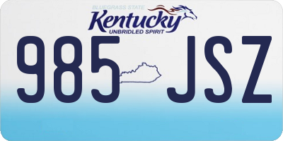 KY license plate 985JSZ