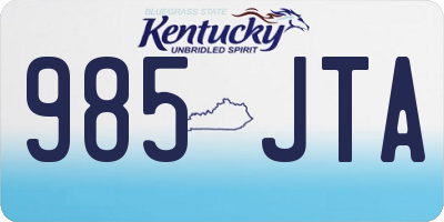 KY license plate 985JTA