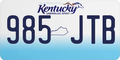 KY license plate 985JTB