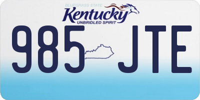 KY license plate 985JTE