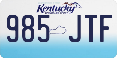 KY license plate 985JTF