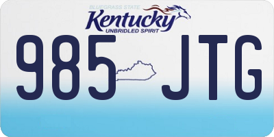 KY license plate 985JTG