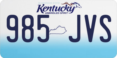 KY license plate 985JVS