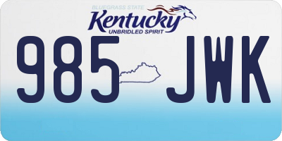 KY license plate 985JWK