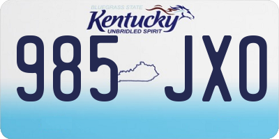 KY license plate 985JXO