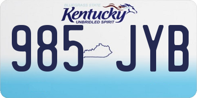 KY license plate 985JYB