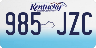 KY license plate 985JZC