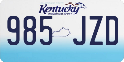 KY license plate 985JZD