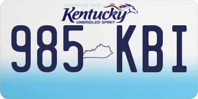 KY license plate 985KBI