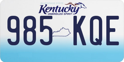 KY license plate 985KQE