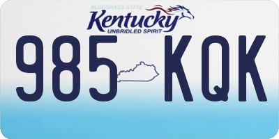 KY license plate 985KQK