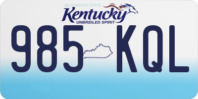 KY license plate 985KQL