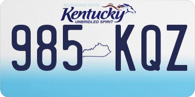 KY license plate 985KQZ