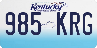 KY license plate 985KRG