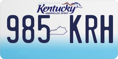 KY license plate 985KRH
