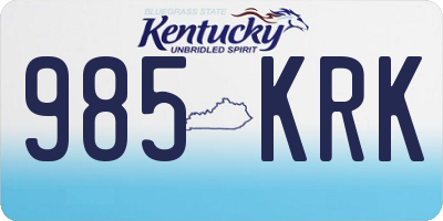 KY license plate 985KRK