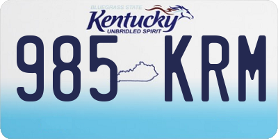 KY license plate 985KRM