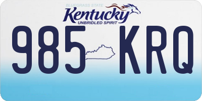 KY license plate 985KRQ