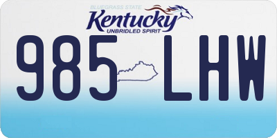KY license plate 985LHW