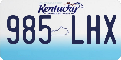 KY license plate 985LHX