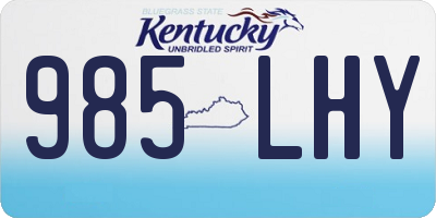 KY license plate 985LHY