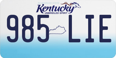 KY license plate 985LIE